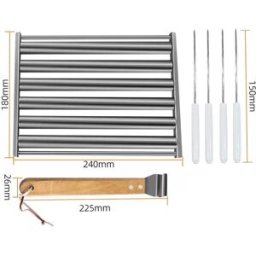 INF Support à hot-dog compatible avec 304 et 430 acier inoxydable, rack à saucisses amovible avec 4 brochettes, idéal pour L