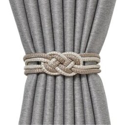 INF Pack de 2 embrasses de rideaux magnétiques tressées