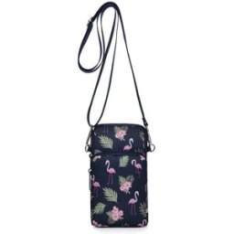 INF Pochette pour téléphone grand écran et accessoires multi-usages avec bandoulière Modèle de flamant rose