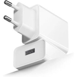 INF Adaptateur secteur USB EU 5V 3A 2 pièces - 15W sortie rapide, boîtier PC V0 ignifuge, tension universelle 100-240V Blanc