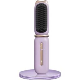INF Brosse Lissante Sans Fil Cat Paw avec Écran LCD, 4 Niveaux de Chaleur - Double Usage Lissage et Bouclage Violet
