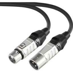INF Câble Micro XLR Live - Cordon Microphone Mâle vers Femelle pour Mélangeur, Amplificateur, Haut-parleur Argent 5 m
