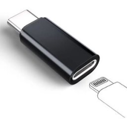 INF Adaptateur Lightning (femelle) vers USB-C (mâle), compatible avec iPhone 15 Le noir