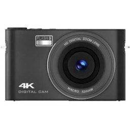 INF Caméra Numérique 4K avec Écran Tactile, Multimédia MP3, Photographie HD 64MP et Zoom Numérique 4x - Noir