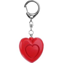 INF Alarme de sécurité personnelle en forme de cœur avec lumière LED - Alarme porte-clés d'urgence 125dB Rouge