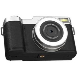 INF Appareil Photo Numérique 4K Noir avec Écran Rabattable, Capteur CCD et Stabilisation d'Image Électronique