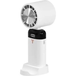 INF Ventilateur portable pliable pour semi-conducteurs LT-S3213 - Ventilateur portable pliable avec écran LCD, batterie 3600 Blanc