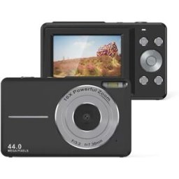 INF Appareil photo 44MP / 1080P / zoom 16x / lumière d'appoint Le noir