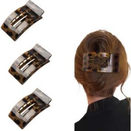 INF Lot de 3 pinces à cheveux carrées vintage léopard - PC, 9.5cm x 5cm x 3cm, ressort haute élasticité Jaune