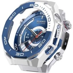 INF Boîtier PC Semi-Ouvert Ajouré Compatible avec Huawei Watch Ultimate2 avec Verre Trempé Bleu