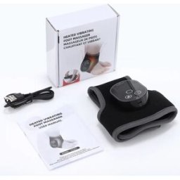 INF Appareil de massage de cheville chauffant sans fil - Rechargeable 3000mAh, 4 niveaux de température (50℃/55℃/60℃/65℃) avec Le noir