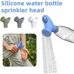 INF Tête de douche en silicone - Pulvérisateur doux portable pour bouteille d'eau, accessoire de douche de voyage avec poignée Gris