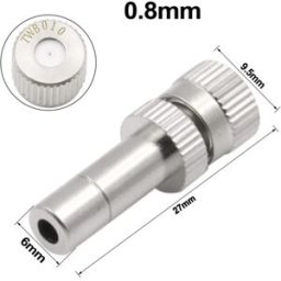 INF Buse de brumisation basse pression à connexion rapide 6mm 0.8mm (Lot de 10) - Alliage d'aluminium, Brouillard froid,