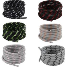 INF Lot de 6 paires de lacets multicolores pour chaussures de randonnée, baskets et plus encore 1.6 m