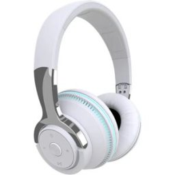 INF Casque Bluetooth circum-aural avec haut-parleurs 40mm, éclairage RGB respirant et 24 heures de lecture - compatible avec Blanc