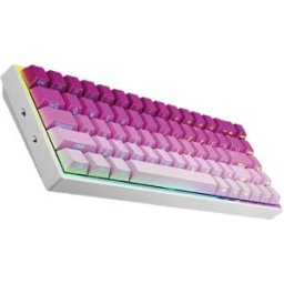 INF Clavier Mécanique Filaire 68 Touches Rétroéclairé - Rose Dégradé avec Switch Bleu