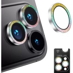 INF Protecteur d'objectif d'appareil photo à paillettes scintillantes avec positionnement précis compatible avec iPhone 17 Air