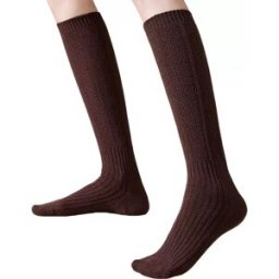 INF 2 Paires de Chaussettes Hautes en Mélange de Coton - Épaisses, Chaudes et Élégantes café