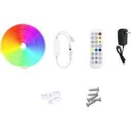 INF Bande Lumineuse Néon RGB 10m - Double Mode avec Télécommande 24 Touches - Kit d'Éclairage LED IP67