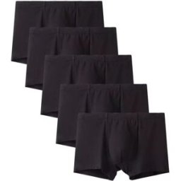 INF Caleçons en bambou noir, pack de 5