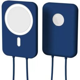 INF Étui en silicone pour iPhone 12 MagSafe Wireless Power Bank Bleu