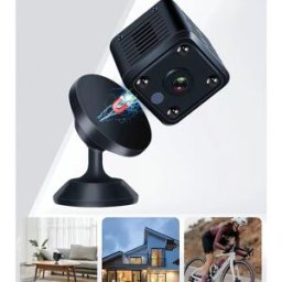 INF Caméra intelligente HD 1920x1080p WiFi avec vision nocturne, montage magnétique et batterie rechargeable 450mAh