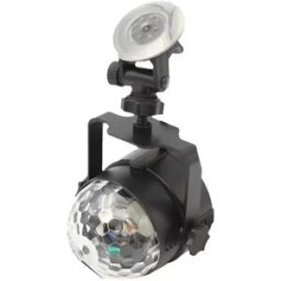 INF Mini boule disco USB avec prise US - Effet cristal 3x1W RGB, activation par son, télécommande et ventouse pour voiture et