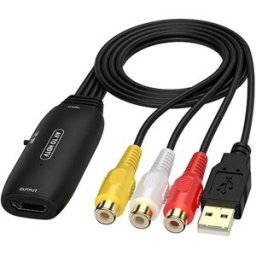 INF Câble Convertisseur AV vers HDMI - Adaptateur RCA vers HDMI pour Consoles de Jeux, DVD - Supporte 1080P