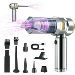 INF Aspirateur sans fil pour voiture - Aspiration 16000Pa, Batterie 6000mAh, Charge Type-C, 2-en-1 Aspirateur et Souffleur,