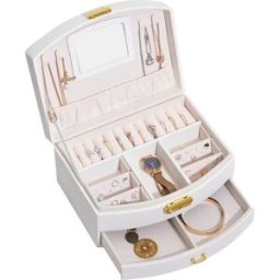 INF Boîte à bijoux multicouche avec serrure Blanc