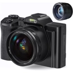 INF Appareil photo numérique 4K, 48MP, CMOS, zoom 16x, retardateur