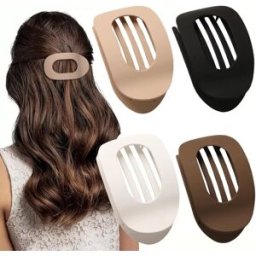 INF Ensemble de pinces à cheveux rondes Terre plate (ovale, quatre pièces) Multicolore 1