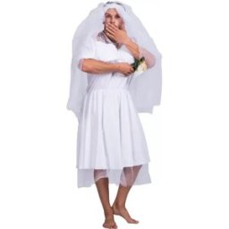 INF Robe cosplay mariée fantôme pour homme - Polyester blanc, taille unique, crossplay pour soirées et scène