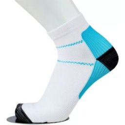 INF Chaussettes de compression pour femmes et hommes, chaussettes athlétiques antidérapantes (5 paires) S Bleu + Blanc