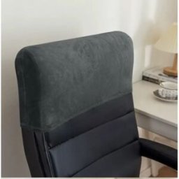 INF Housse d'appui-tête uni en velours renard argenté - Élastique extensible, Ajustement universel, Protection anti-poussière Gris foncé