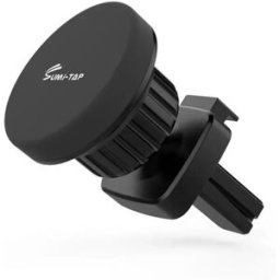 INF Support de téléphone voiture magnétique pour prises d'air rondes - rotation 360° double tête sphérique, pad magnétique en Le noir
