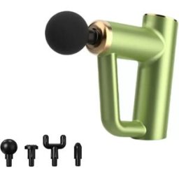 INF Mini pistolet de massage fascia avec écran LCD - masseur musculaire portable à main, moteur à balais, 6 vitesses, charge Vert