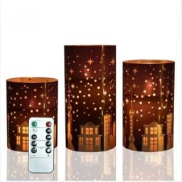 INF Ensemble de 3 Bougies LED Sans Flamme Romantiques et Créatives avec Télécommande