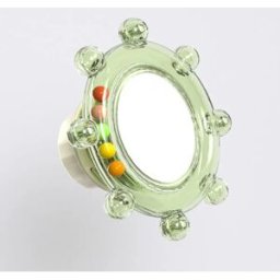 INF Jouet anti-ennui pour oiseaux - Miroir rotatif sonore avec surface à mâcher pour perroquets et perruches Vert