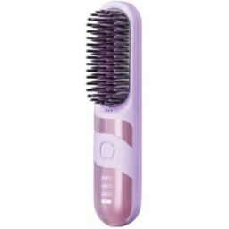 INF Brosse Lissante Chauffante Sans Fil - Portable et Rechargeable avec Température Réglable Violet