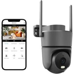 INF Caméra de sécurité WiFi PTZ intelligente 4MP contrôlée par l'application ICSEE avec stockage Cloud 128