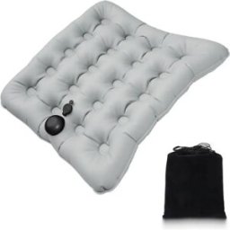 INF Coussin de siège gonflable 3D pour maison et bureau - TPU respirant, gonflage par pression, soulagement de la pression, Gris
