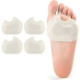 INF 2 paires de demi-semelles en feutre pour avant-pied de talons hauts – inserts adhésifs rembourrés blanc cassé avec bord