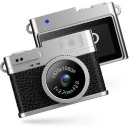 INF Mini caméra lumineuse rétro avec enregistrement HD 1080P et écran IPS Le noir