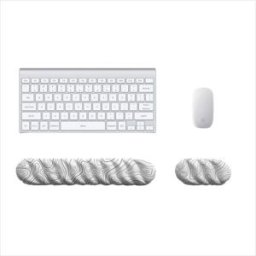 INF Ensemble Repose-Poignets Ergonomique pour Clavier et Tapis de Souris pour Soulager la Fatigue des Mains au Bureau, Noir blanc