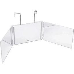 INF Grand miroir de maquillage grossissant à trois volets - Miroir de courtoisie suspendu et extensible Blanc