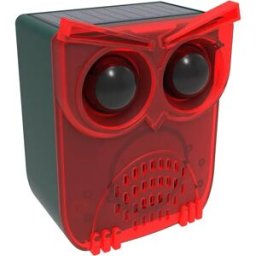 INF Capteur d'alarme vocale à énergie solaire - Conception hibou rouge pour une sécurité accrue