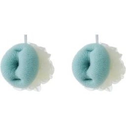 INF Ensemble de 2 éponges de bain exfoliantes double face pour une mousse riche et un nettoyage en profondeur Vert