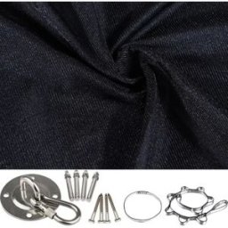 INF Ensemble Hamac de Yoga 280x150cm - Balançoire Aérienne pour Détente Intérieure & Extérieure Le noir