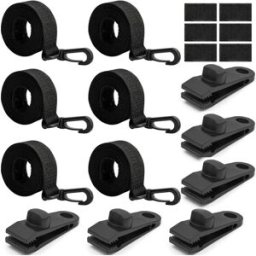INF Kit sangles pour enrouleur de bâche solaire piscine hors-sol - 6 sangles polyester 150cm avec clips et velcro,